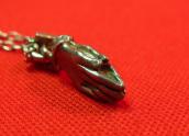 Vintage Praying Hands Fob Silver Necklace