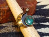 Vintage Moon Shape Silver&Gold Ring w/TQ ・ Diamond