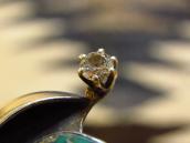 Vintage Moon Shape Silver&Gold Ring w/TQ ・ Diamond