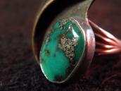 Vintage Moon Shape Silver&Gold Ring w/TQ ・ Diamond