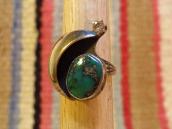 Vintage Moon Shape Silver&Gold Ring w/TQ ・ Diamond