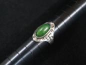 Atq Navajo 卍 Stamped Cigar Band Ring w/Aventurine  c.1925～