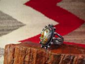 Antique Snake Stamped Silver Ring w/Thunderegg(Agate) c.1940