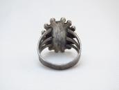 Antique Snake Stamped Silver Ring w/Thunderegg(Agate) c.1940
