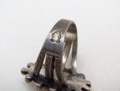 Antique Snake Stamped Silver Ring w/Thunderegg(Agate) c.1940