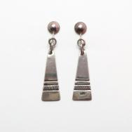 Joe H. Quintana Cochiti Vintage Stamped Silver Earring 1