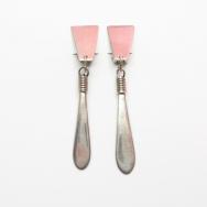 Joe H. Quintana Cochiti Vintage Silver Tab Shape Earring 2