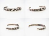 Antique Navajo 卍Applique & T-bird Stamped Small Cuff c.1925～