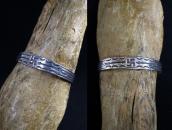 Antique Navajo 卍 & Arrows Stamped Ingot Silver Cuff  c.1920～