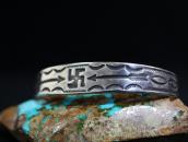 Antique Navajo 卍 & Arrows Stamped Ingot Silver Cuff  c.1920～