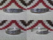 Antique Navajo 卍 & Arrows Stamped Ingot Silver Cuff  c.1920～