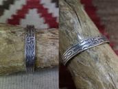 Antique Navajo 卍 & Arrows Stamped Ingot Silver Cuff  c.1920～