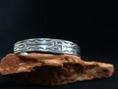 Antique Navajo 卍 & Arrows Stamped Ingot Silver Cuff  c.1920～