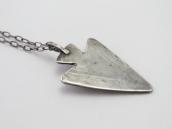Atq Navajo Stamped Arrowhead Fob w/Turquoise Necklace c.1930