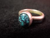 OLD PAWN Silver Ring w/SpiderWeb Turquoise