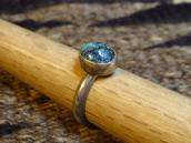 OLD PAWN Silver Ring w/SpiderWeb Turquoise