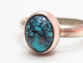 OLD PAWN Silver Ring w/SpiderWeb Turquoise