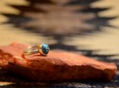 OLD PAWN Silver Ring w/SpiderWeb Turquoise