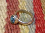 OLD PAWN Silver Ring w/SpiderWeb Turquoise