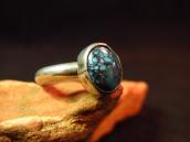OLD PAWN Silver Ring w/SpiderWeb Turquoise