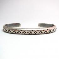 Antique Stamped Silver Narrow Cuff Bracelet c.1930