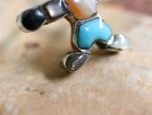 Vintage Zuni 『Mickey?』 Multi-Stone Inlay Silver Ring c.1975～
