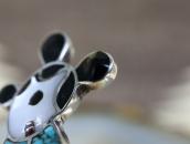 Vintage Zuni Gem Turquoise Inlay『Mickey?』Silver Ring c.1975～