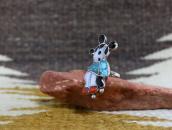 Vintage Zuni Gem Turquoise Inlay『Mickey?』Silver Ring c.1975～