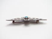 Antique Navajo Stamped T-bird Shaped Pin w/Turquoise c.1930～