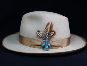 Vtg Zuni Gem Turquoise Inlay Thunderbird Pin Brooch  c.1960～