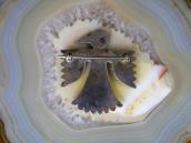 Vtg Zuni Gem Turquoise Inlay Thunderbird Pin Brooch  c.1960～