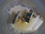 Vintage Zuni Gem Turquoise Inlay Thunderbird Earring c.1960～