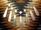 Vintage Zuni Turquoise Inlay Feather Dangle Necklace  c.1950