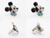 【Veronica Poblano】Vtg Zuni『Mickey』Inlay Silver Ring  in 1974