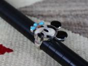 【Veronica Poblano】Vtg Zuni『Mickey』Inlay Silver Ring  in 1974