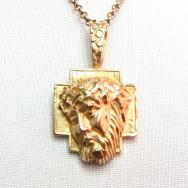 Vintage 14K GLD Jesus Crown of Thorns Fob Necklace