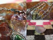 Vtg Navajo Scalloped Edge Fob Necklace w/Turquoise c.1960～