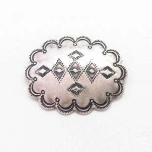 【UITA21/Ganscraft】 Navajo Stamped Silver Concho Pin  c.1945～