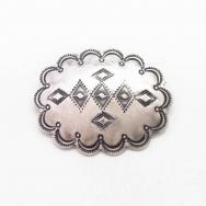 【UITA21/Ganscraft】 Navajo Stamped Silver Concho Pin  c.1945～