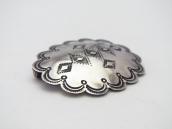 【UITA21/Ganscraft】 Navajo Stamped Silver Concho Pin  c.1945～