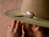 【UITA21/Ganscraft】 Navajo Stamped Silver Concho Pin  c.1945～