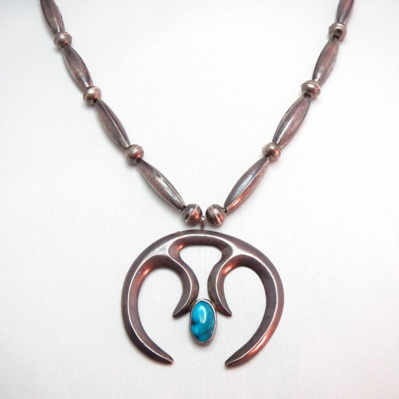 Vintage Bead & Naja Necklace w/Bisbee TQ  c.1970