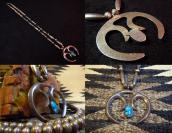 Vintage Bead & Naja Necklace w/Bisbee TQ  c.1970