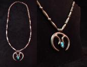 Vintage Bead & Naja Necklace w/Bisbee TQ  c.1970