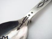 【UITA3】Vtg Navajo Spoon w/Snowman Pin Brooch c.1940～