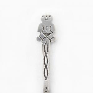 【UITA3】Vtg Navajo Spoon w/Snowman Pin Brooch c.1940～