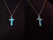 Vintage ZUNI Inlay Small Cross Fob Necklace