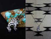 Old Rabbit Shaped Silver Small Charm Necklace  c.1980～