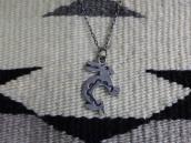 Old Rabbit Shaped Silver Small Charm Necklace  c.1980～