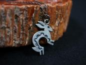 Old Rabbit Shaped Silver Small Charm Necklace  c.1980～